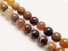 Picture of 6x6 mm, round, gemstone beads, petrified wood, brown, natural, Brazil