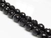 Image de 10x10 mm, perles rondes, pierres gemmes, agate à rayures naturelle, noire, à facettes