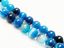 Picture of 6x6 mm, round, gemstone beads, natural striped agate, blue