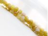Picture of 6x6 mm, round, gemstone beads, crackle agate, yellow, frosted