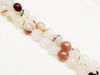 Picture of 10x10 mm, round, gemstone beads, agate, white, natural, with plant inclusions, faceted