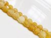 Picture of 8x8 mm, round, gemstone beads, crackle agate, yellow, frosted