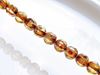 Picture of 6x6 mm, round melon, Czech druk beads, crystal, transparent, picasso