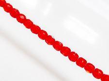 Image de 3x3 mm, perles à facettes tchèques rondes, rouge jacinthe, translucide