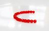 Picture of 3x3 mm, Czech faceted round beads, hyacinth orange red, translucent