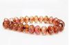 Picture of 5x8 mm, Czech faceted rondelle beads, opal pink, transparent, travertin
