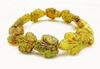 Picture of 16x14 mm, Czech druk beads, maple leaf, variegated moss green, matte, picasso finishing, 6 pieces