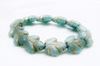 Picture of 16x14 mm, Czech druk beads, maple leaf, variegated sky blue, matte, bronze patina, 6 pieces