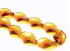 Picture of 19x13 mm, Czech druk beads, twisted leaf, amber yellow, transparent, 12 pieces
