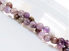 Picture of 6x6 mm, round, gemstone beads, chevron amethyst, natural, faceted