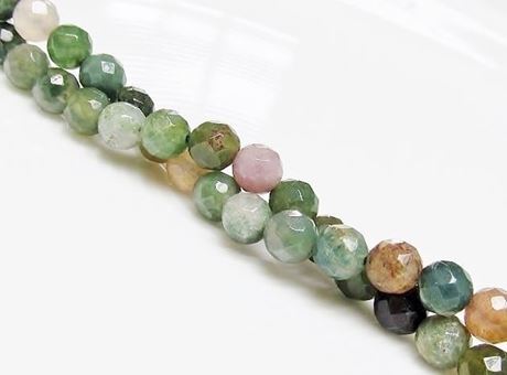 Picture of 6x6 mm, round, gemstone beads, Fancy jasper, natural, faceted