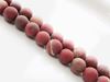 Picture of 8x8 mm, round, gemstone beads, red jasper, natural, frosted