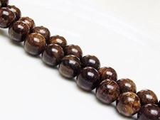 Picture of 10x10 mm, round, gemstone beads, bronzite, natural