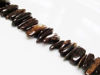 Afbeeldingen van 6x18 mm, lange splitkralen, edelsteen kralen, bronziet, natuurlijk, een streng