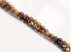 Picture of 3x3 mm, round, gemstone beads, petrified rainbow wood, natural