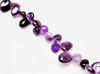 Image de 8x12 mm, copeaux style goutte, perles pierres gemmes, améthyste, naturelle, un brin