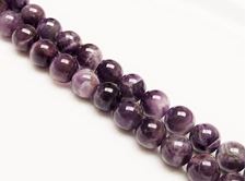 Picture of 8x8 mm, round, gemstone beads, amethyst, natural, AB-grade