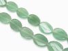 Image de 18x13 mm, perles ovales plates torsadées, pierres gemmes, aventurine, verte, naturelle