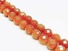 Picture of 10x10 mm, round, gemstone beads, aventurine, peach-orange red, natural, faceted