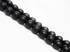 Picture of 8x8 mm, round, gemstone beads, Blackstone, frosted, black grey