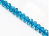 Picture of 5x8 mm, Czech faceted rondelle beads, deep sky blue, transparent