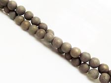 Picture of 6x6 mm, round, gemstone beads, pyrite, frosted
