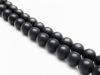 Picture of 8x8 mm, round, gemstone beads, onyx, black, A-grade, frosted