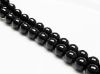 Picture of 8x8 mm, round, gemstone beads, onyx, black, A-grade