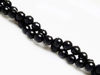 Image de 6x6 mm, perles rondes, pierres gemmes, onyx, noir, qualité A, à facettes