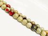 Image de 8x8 mm, perles rondes, pierres gemmes, jaspe nouveau arbre d'argent, vert olive, naturel