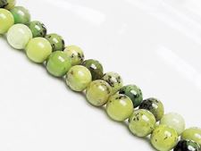 Image de 8x8 mm, perles rondes, pierres gemmes, chrysoprase, vert-pomme, naturelle