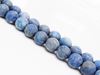 Picture of 8x8 mm, round, gemstone beads, lapis lazuli, frosted