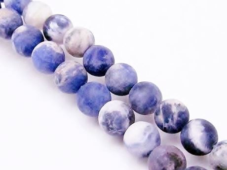 Image de 8x8 mm, perles rondes, pierres gemmes, sodalite, naturelle, dépolie