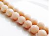 Picture of 8x8 mm, round, gemstone beads, sunstone, peachy yellow, natural, frosted