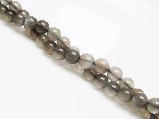 Image de 6x6 mm, perles rondes, pierres gemmes, pierre de lune, gris foncé, naturelle, qualité AA