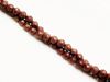 Picture of 4x4 mm, round, gemstone beads, hematite, red brown metalized, faceted, frosted