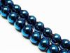 Image de 6x6 mm, perles rondes, pierres gemmes, hématite, métallisée bleu métallique