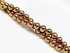 Picture of 8x8 mm, round, gemstone beads, hematite, rose gold metalized