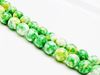 Picture of 8x8 mm, round, gemstone beads, howlite, green-yellow