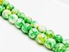 Picture of 8x8 mm, round, gemstone beads, howlite, green-yellow
