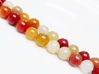 Image de 8x8 mm, perles rondes, pierres gemmes, jade, jaune et rouge, naturel