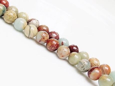 Image de 8x8 mm, perles rondes, pierres gemmes, jaspe impression, naturel