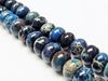 Image de 5x8 mm, perles rondelles, pierres gemmes, jaspe impression, bleu