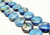 Picture of 12x12x6 mm, puffy coin, gemstone beads, impression jasper, blue
