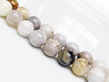 Image de 10x10 mm, perles rondes, pierres gemmes, jaspe feuille de bambou, naturel