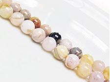 Image de 8x8 mm, perles rondes, pierres gemmes, jaspe feuille de bambou, naturel