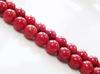 Picture of 8x8 mm, round, organic gemstone beads, sponge coral, red