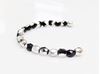 Picture of 3x3 mm, Czech faceted round beads, black, opaque, half tone silver mirror