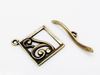 Picture of 16x16 mm, toggle clasp, scrolls in rhombus, JBB findings, brass-plated pewter