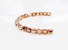 Picture of 3x3 mm, Czech faceted round beads, crystal, transparent, half tone rose gold mirror
